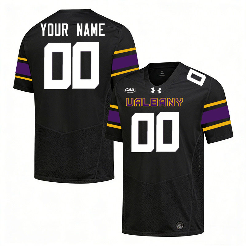 Custom UAlbany Great Danes Name And Number College Football Jerseys-Black